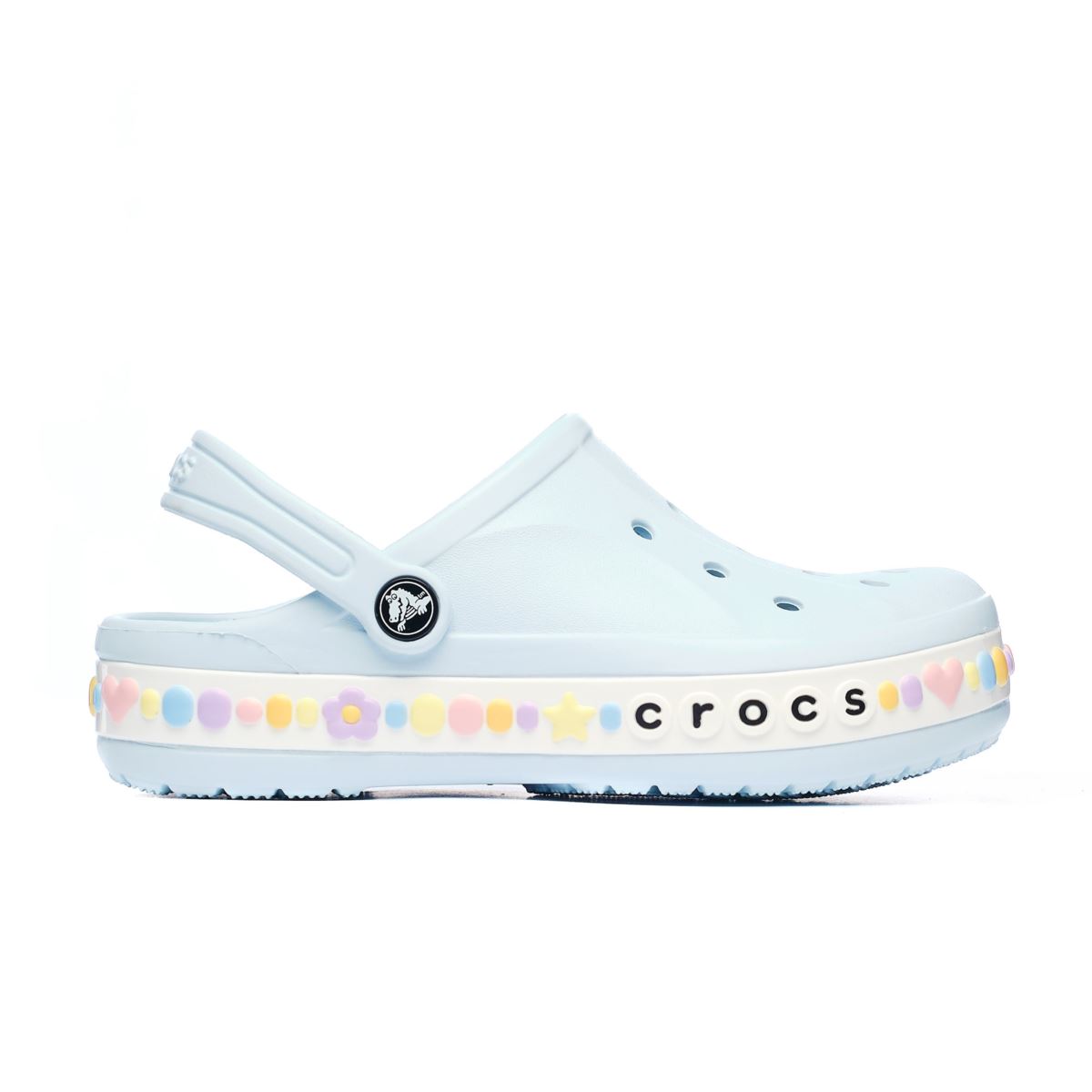 crocs with rainbow words