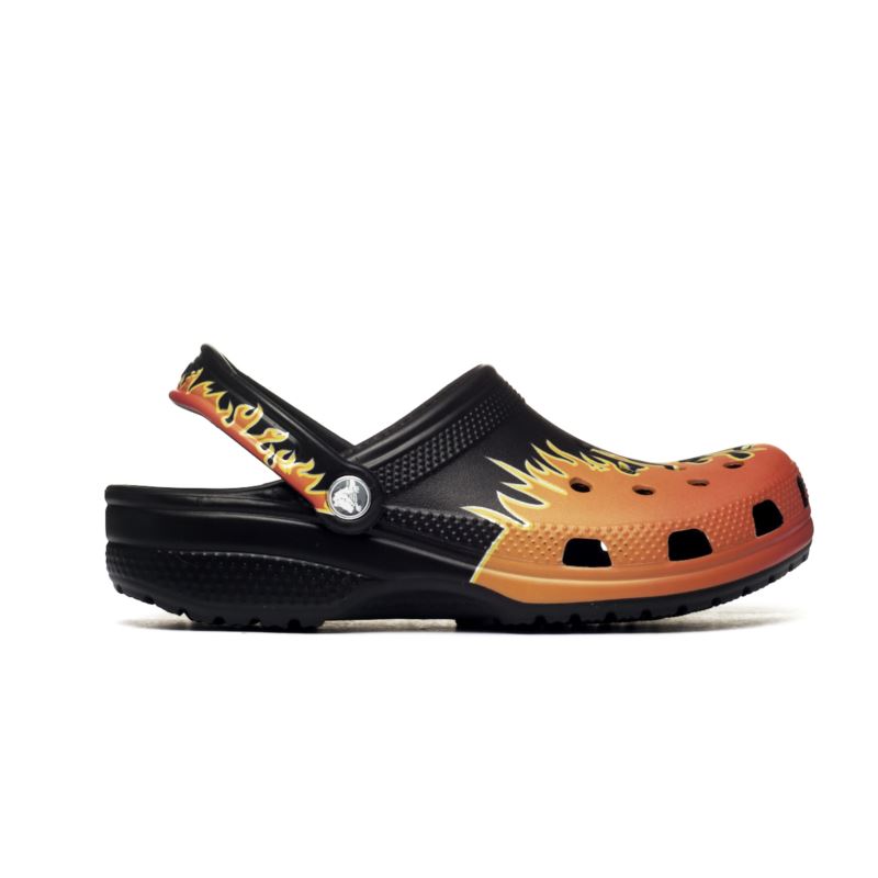 Crocs CLASSIC FLAMES CLOG Black/Multi 211004-0C4