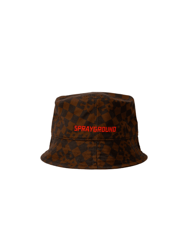 SPRAYGROUND BROWN CHECK BUCKET CAP