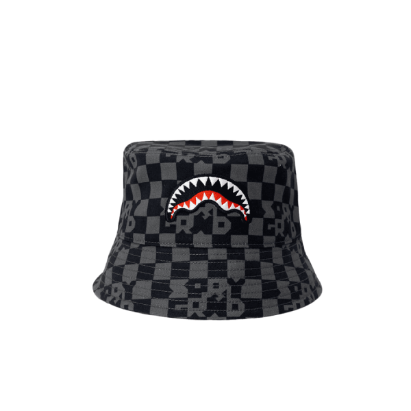 SPRAYGROUND GREY CHECK BUCKET CAP