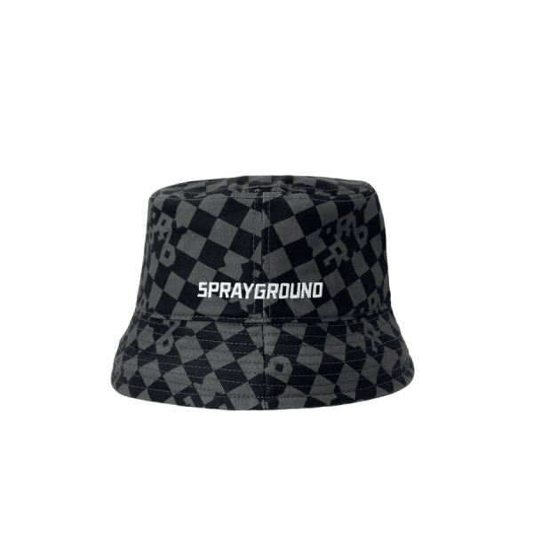 SPRAYGROUND GREY CHECK BUCKET CAP