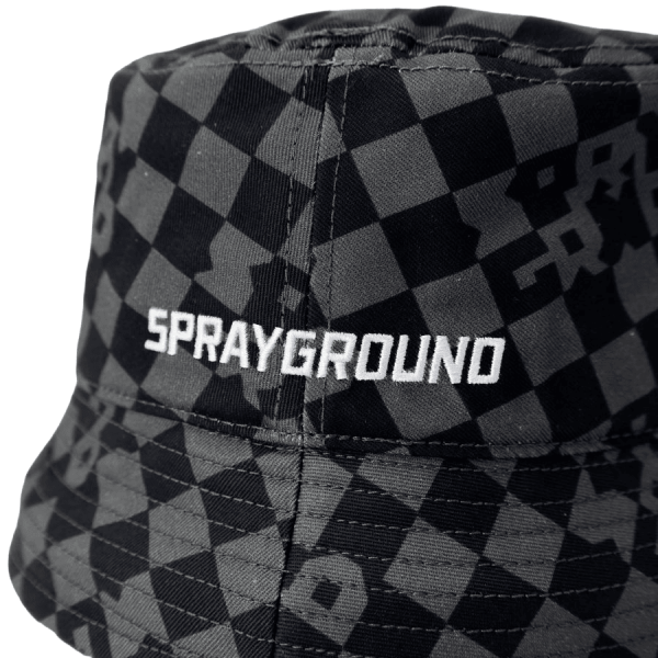 SPRAYGROUND GREY CHECK BUCKET CAP