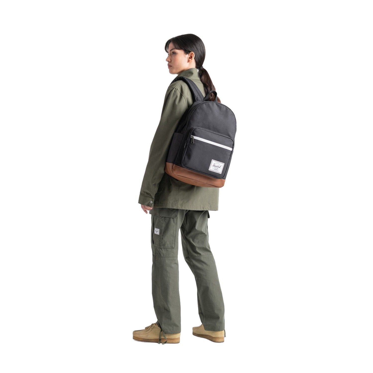 Herschel Pop Quiz Backpack, Black/Tan, 11405-00055 - obrazek 10