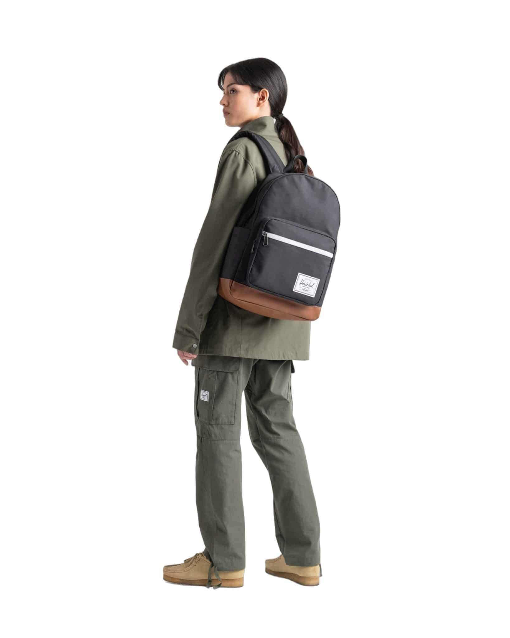 Herschel Pop Quiz Backpack, Black/Tan, 11405-00055 - obrazek 9