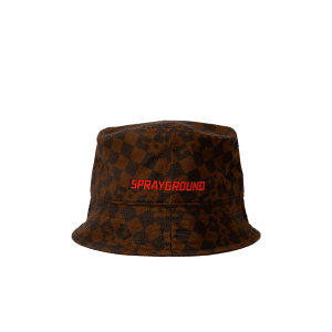 SPRAYGROUND BROWN CHECK BUCKET CAP