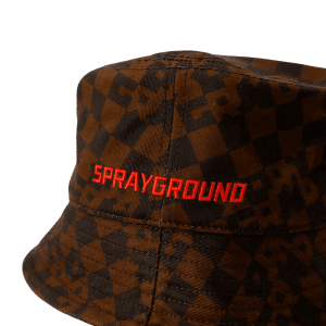 SPRAYGROUND BROWN CHECK BUCKET CAP