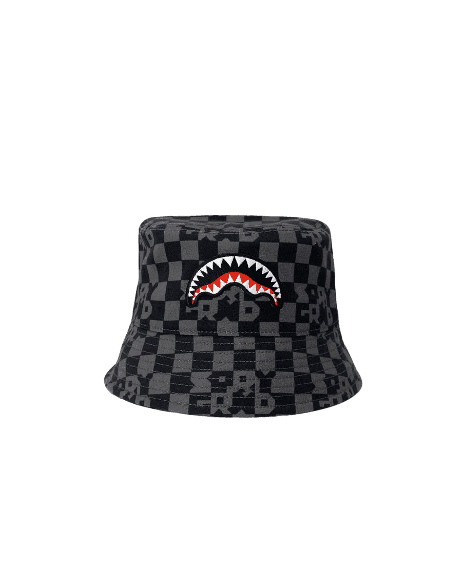 SPRAYGROUND GREY CHECK BUCKET CAP