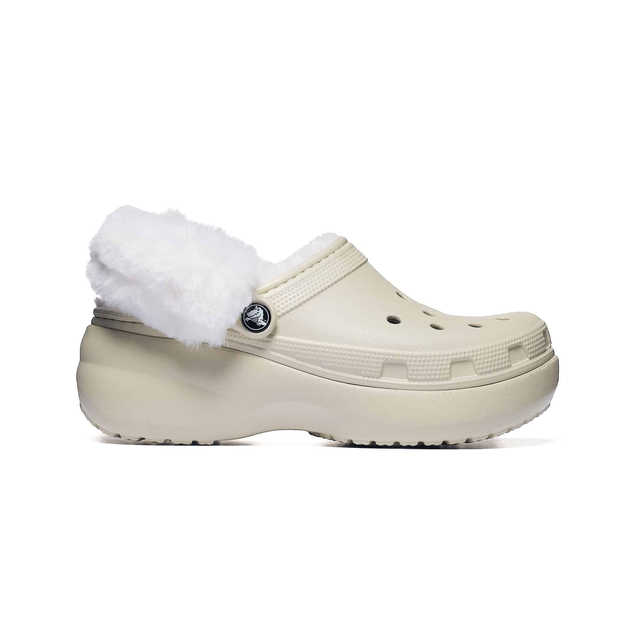 Crocs CLASSIC PLATFORM FUZZ LINED CLOG 212854-2Y2