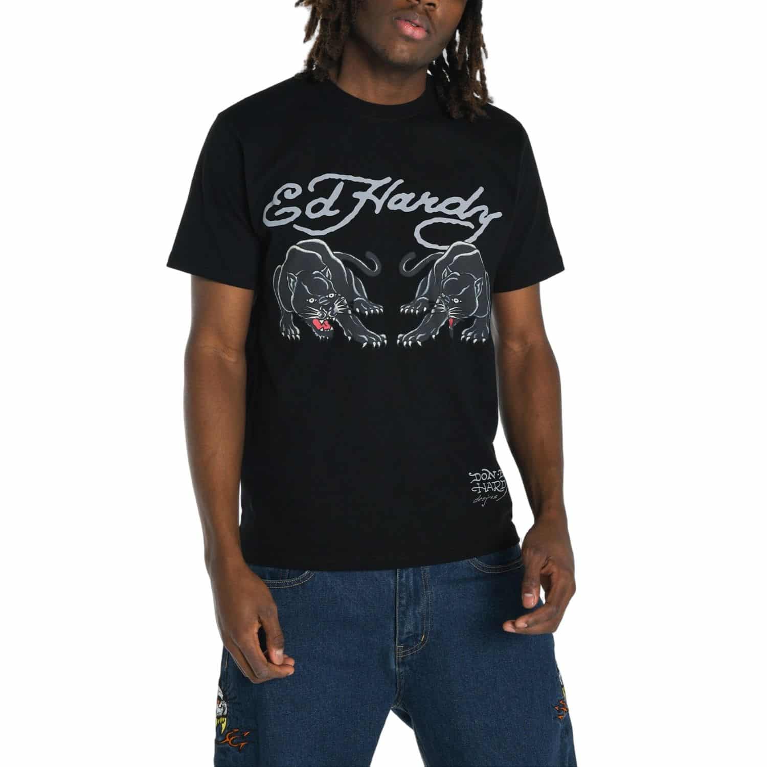 Ed Hardy MENS DOUBLE-PANTHER TSHIRT ED3004