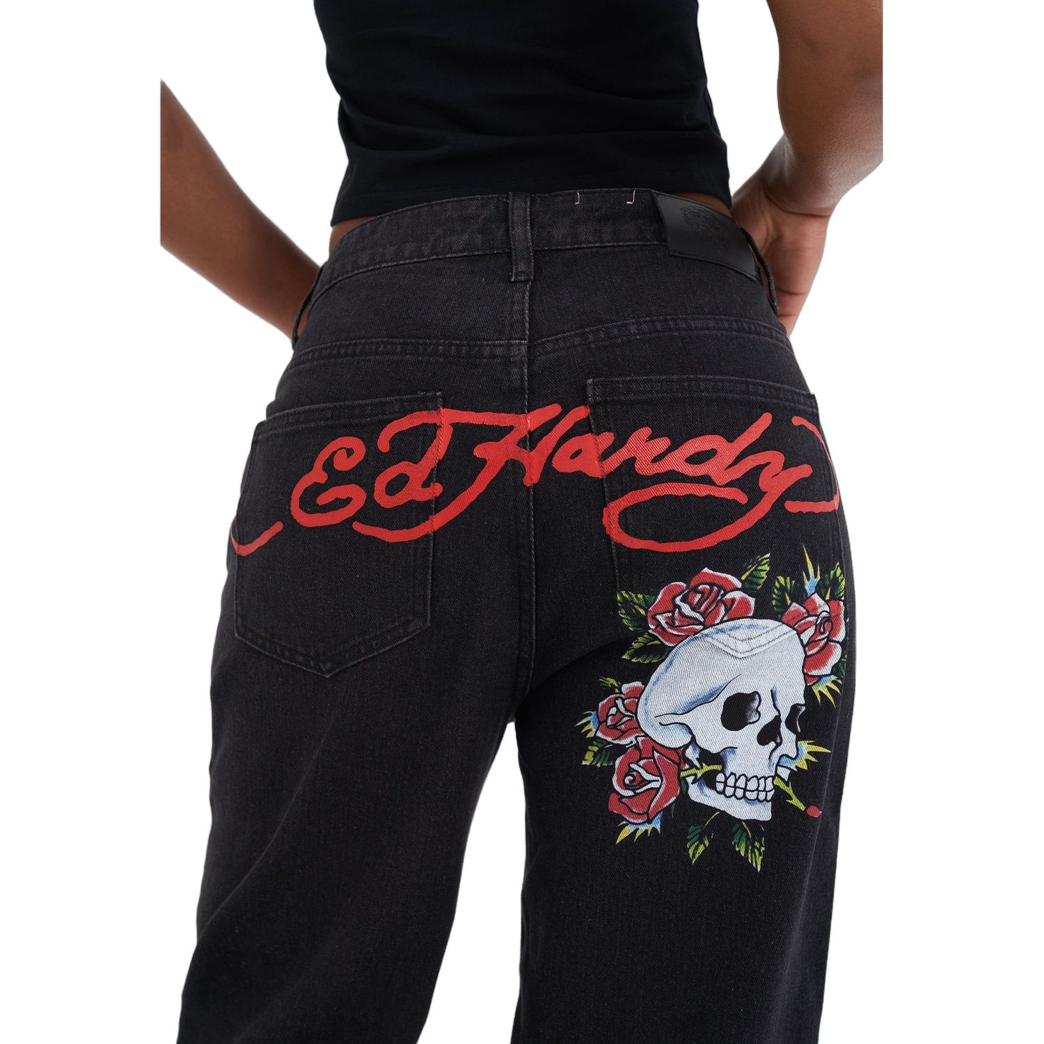 Ed Hardy BLOOMING DEATH RELAXED JEAN ED3509 - obrazek 3