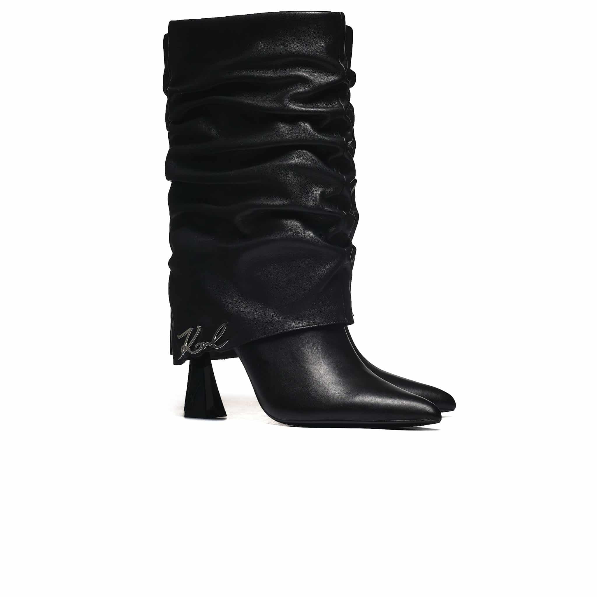 Karl Lagerfeld DEBUTANTE Midi Slouch Boot KL32085-100 - obrazek 2