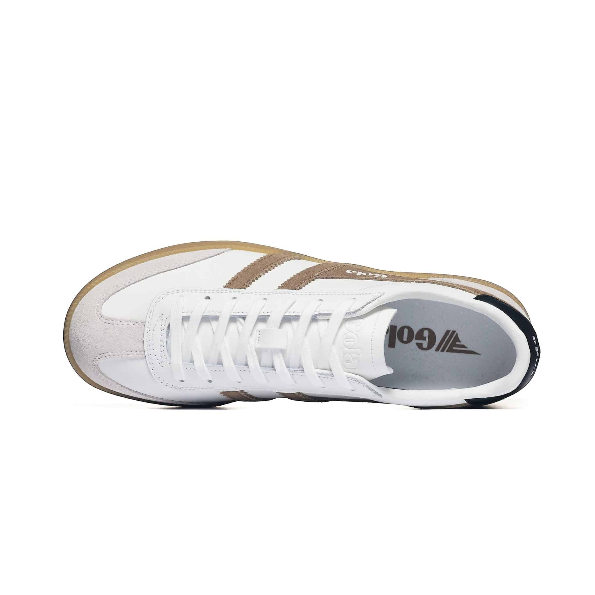 Gola Men's Viper Leather Trainer White/Tobacc - obrazek 4