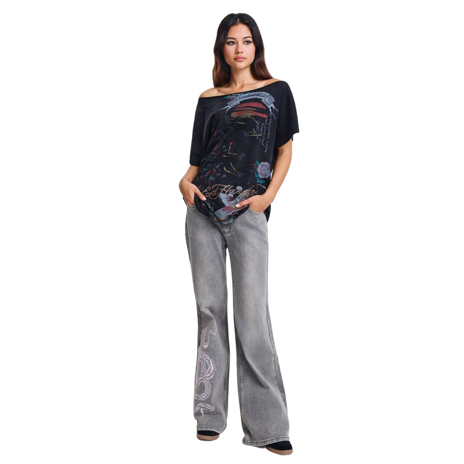 Ed Hardy WOMENS FLYING CRANES OFF ED6079 - obrazek 3